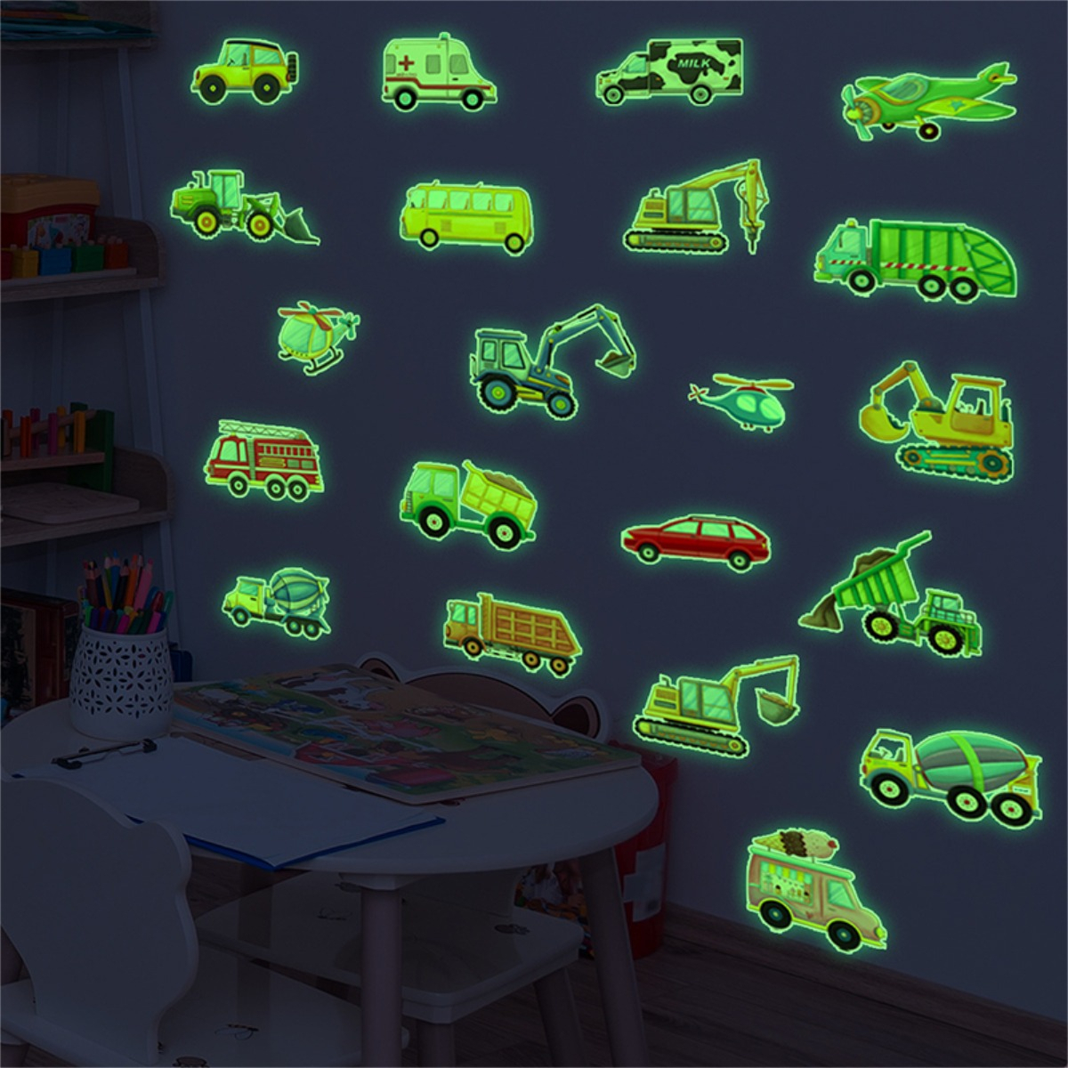 Vinilos Stickers Decorativos Brilla Oscuridad Construcción - Imagen 4