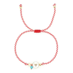 Pulsera Ajustable De Hilo Con Eslabon Corazón Individual