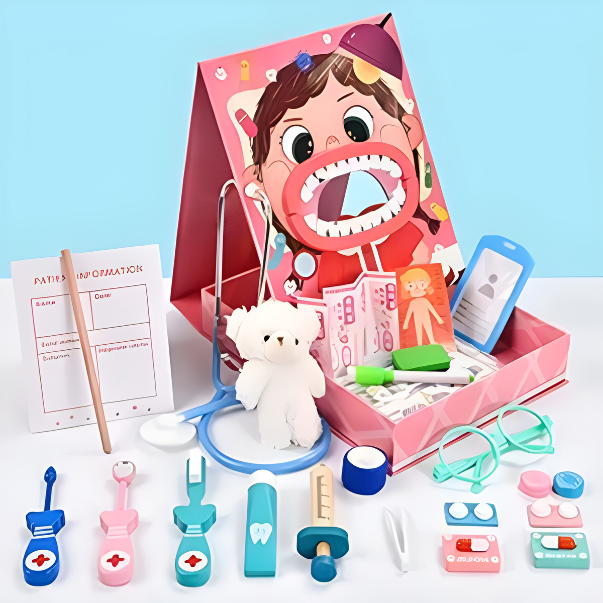 Juego Montessori De Madera Dentista Para Niños Imantado - Imagen 8