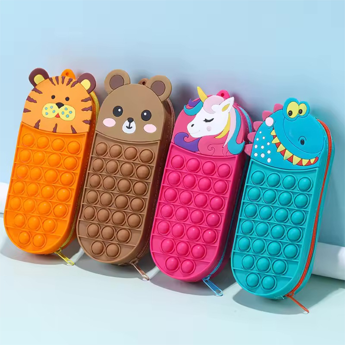 Cartuchera Pop It Infantil Escolar En Silicona Anti Estres - Imagen 10