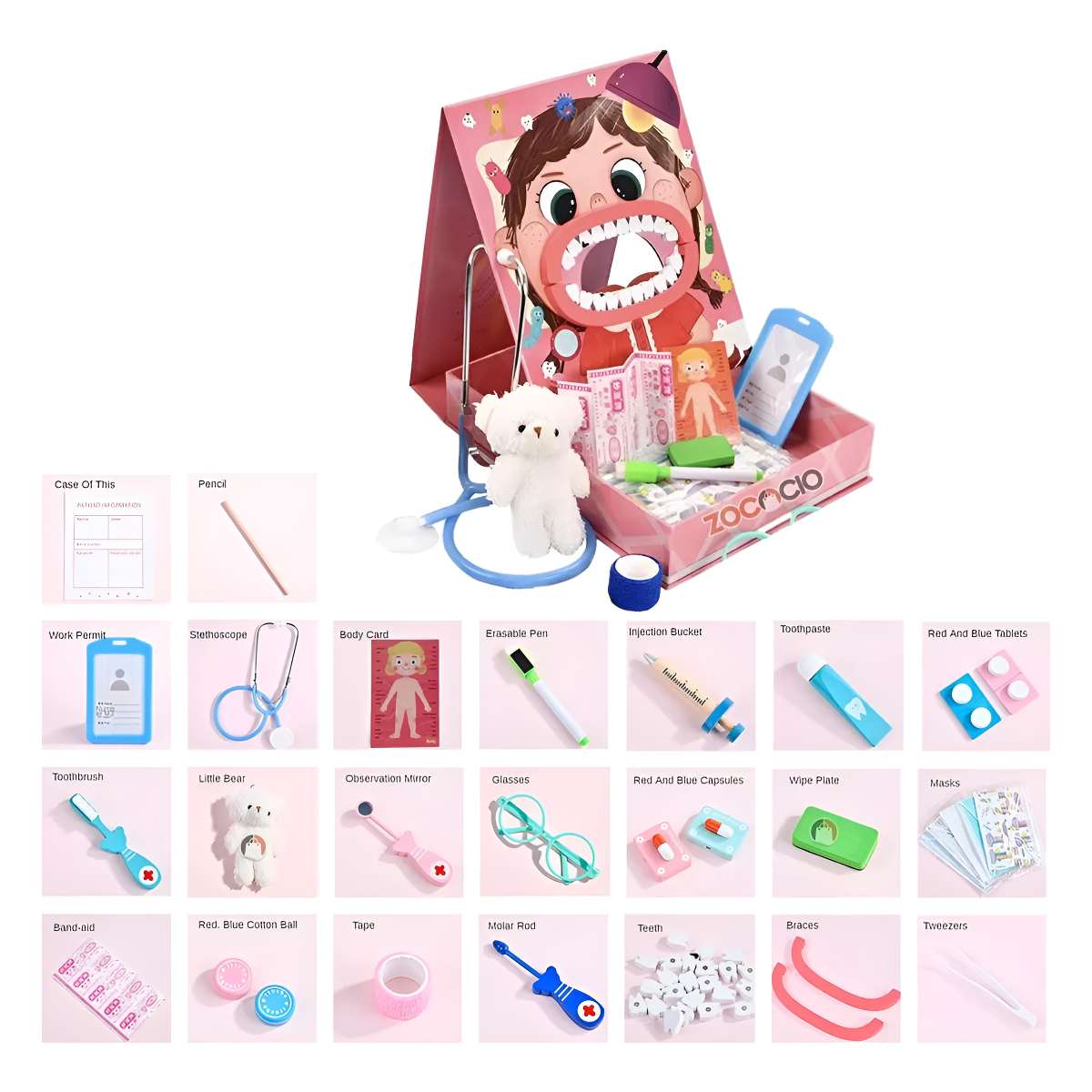 Juego Montessori De Madera Dentista Para Niños Imantado - Imagen 9