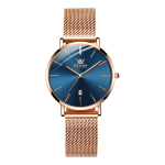 Reloj Mujer Cuadrado Cuarzo Acero Oro Rosa Resistente