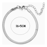 Pulsera Ligera De Acero Tejido Serpiente Plana Con Colgante - Imagen 5