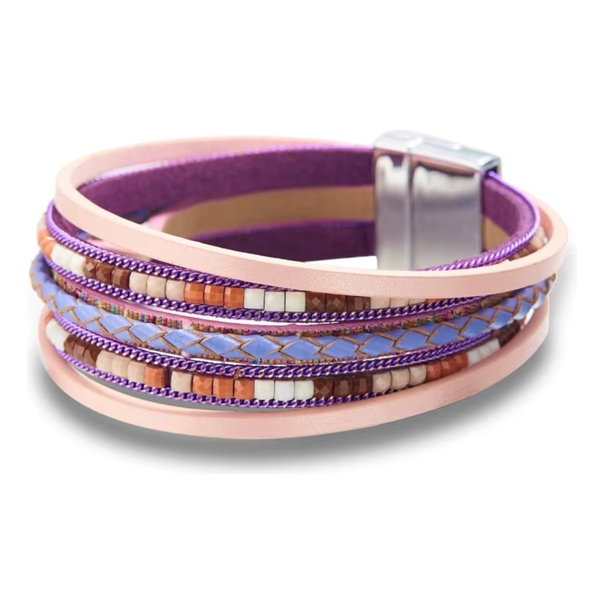 Pulsera Brazalete De Piedra Multicapa Bohemio Retro - Imagen 6