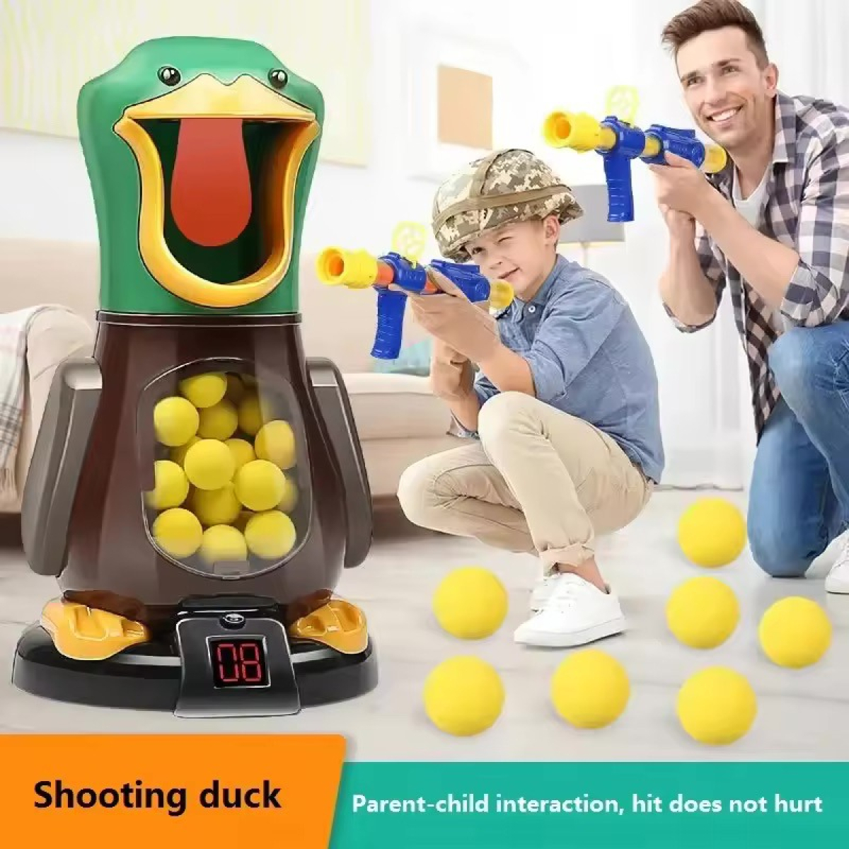 Juego De Tiro Al Pato Con Pistolas Y Bolas De Espuma - Imagen 4