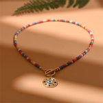 Collar Amuleto Ojo Turco Colorido Con Cuentas De Piedra - Imagen 14