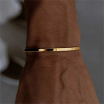 Pulsera Esclava Recta Fina Joyería Lisa Ligera Acero - Imagen 5