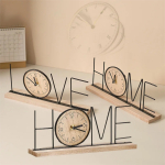 Reloj De Mesa Escritorio Silencioso En Madera Letras - Imagen 3