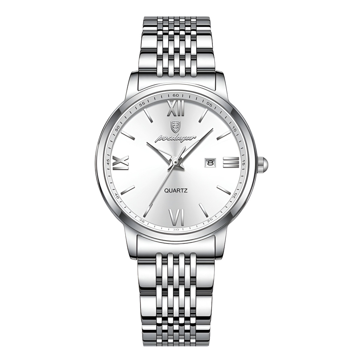 Reloj Ultrafino Con Numero Romanos De Acero Inoxidable - Imagen 7