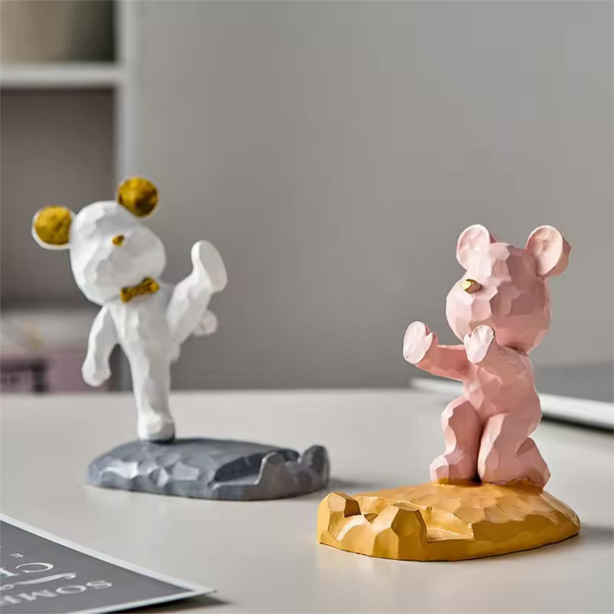 Soporte Celular Forma De Oso Portacelular Mesa Escritorio - Imagen 2