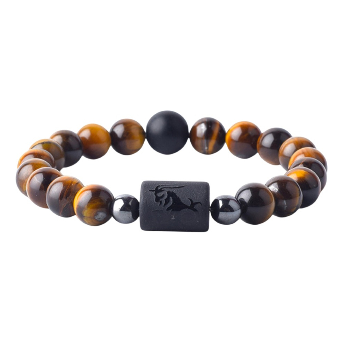 Pulsera De Piedras Naturales Signos Zodiacales Ojo De Tigre - Imagen 25