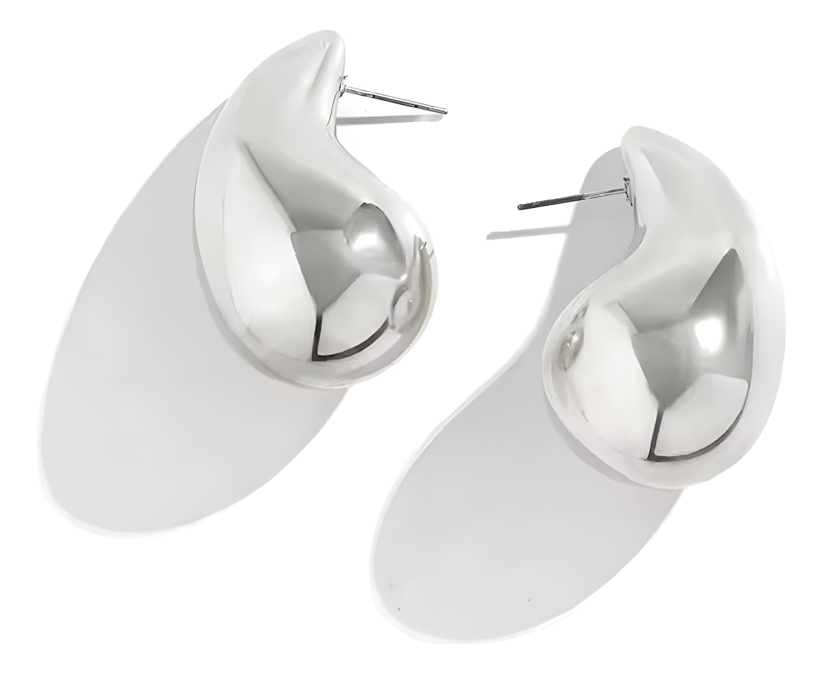 d_727390-mlu83156918807_032025-f.jpg Pendientes Caravanas Modelo Gota De Agua Aros Huecos - Imagen 1