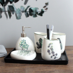 Set X5 Piezas Accesorios De Tocador Para Baño De Ceramica - Imagen 3