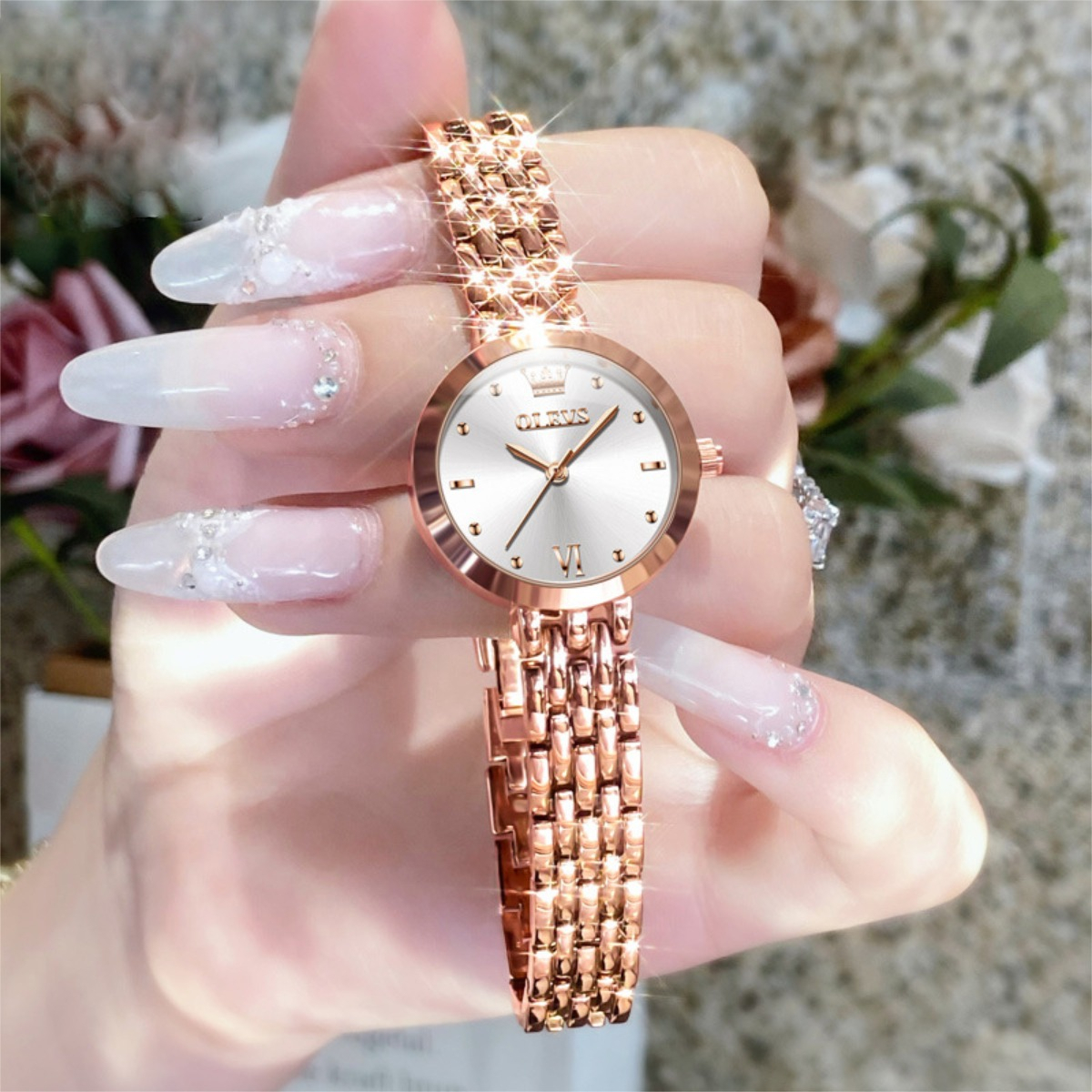 Reloj De Pulsera Mujer Análogo Con Malla De Acero Inox - Imagen 14