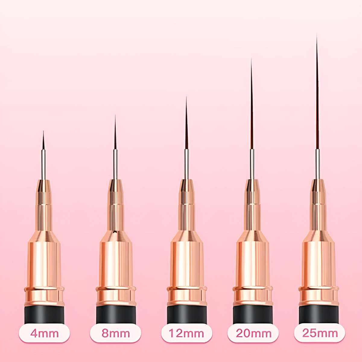 Set 5 Pinceles Liners Para Decoración De Uñas Profesionales - Imagen 3