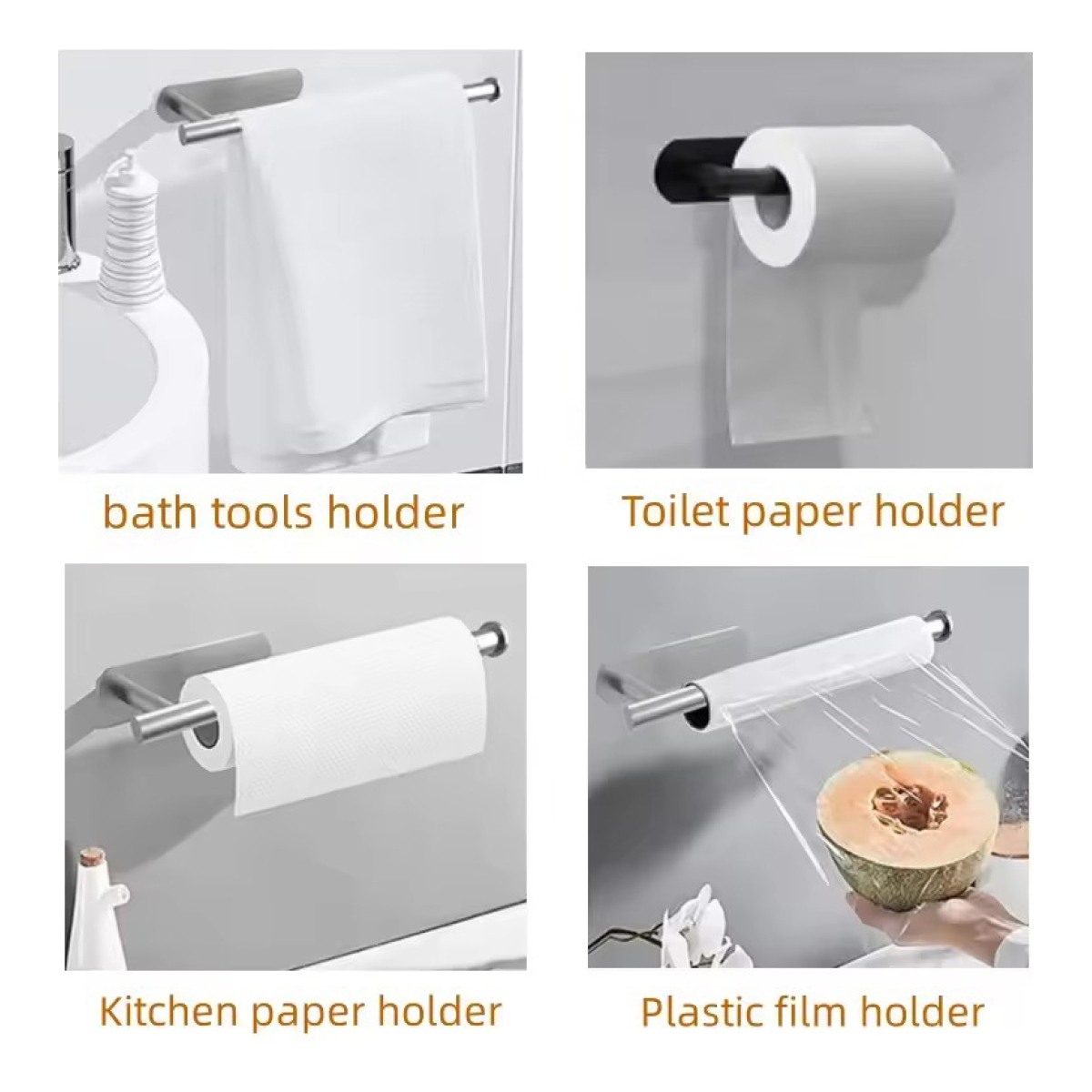Porta Rollo Para Cocina De Acero Inoxidable Para Pared - Imagen 9