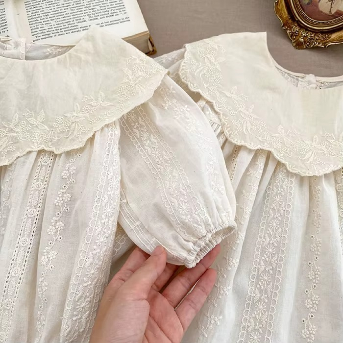 Vestido Primavera Para Bebe De Manga Larga De Broderie - Imagen 4