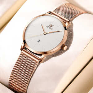 Reloj Mujer Cuadrado Cuarzo Acero Oro Rosa Resistente, foto 15