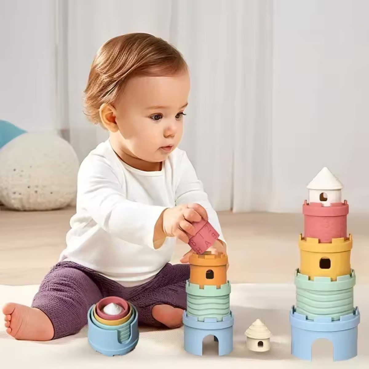 Juguete Juego Montessori Torre Apilable Para Bebes - Imagen 6