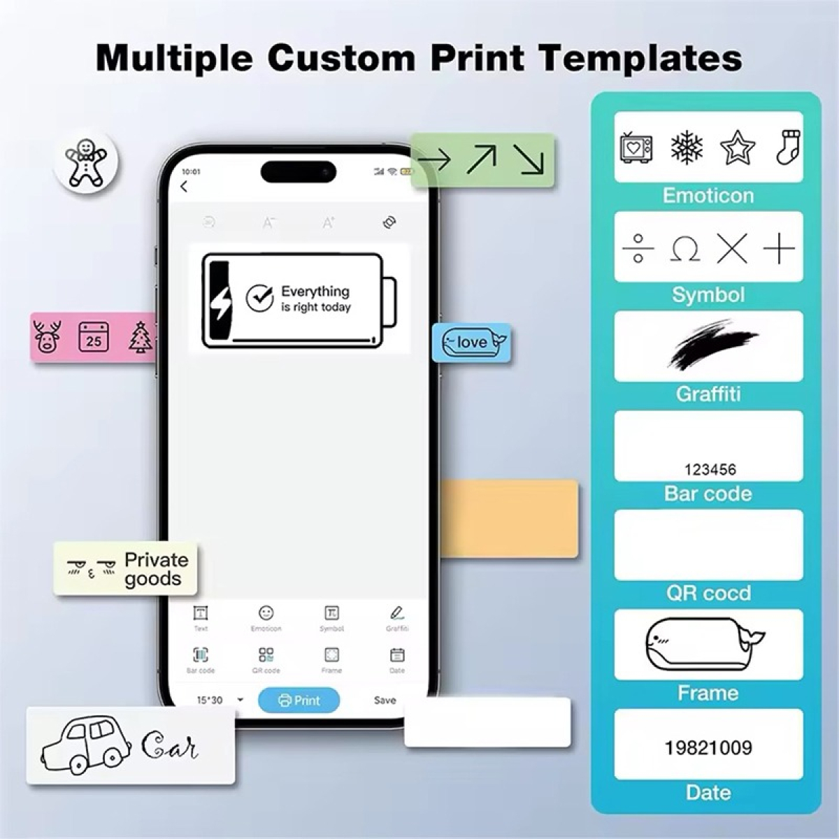 Impresora De Etiquetas Bluetooth Portátil Mini Etiquetadora - Imagen 4