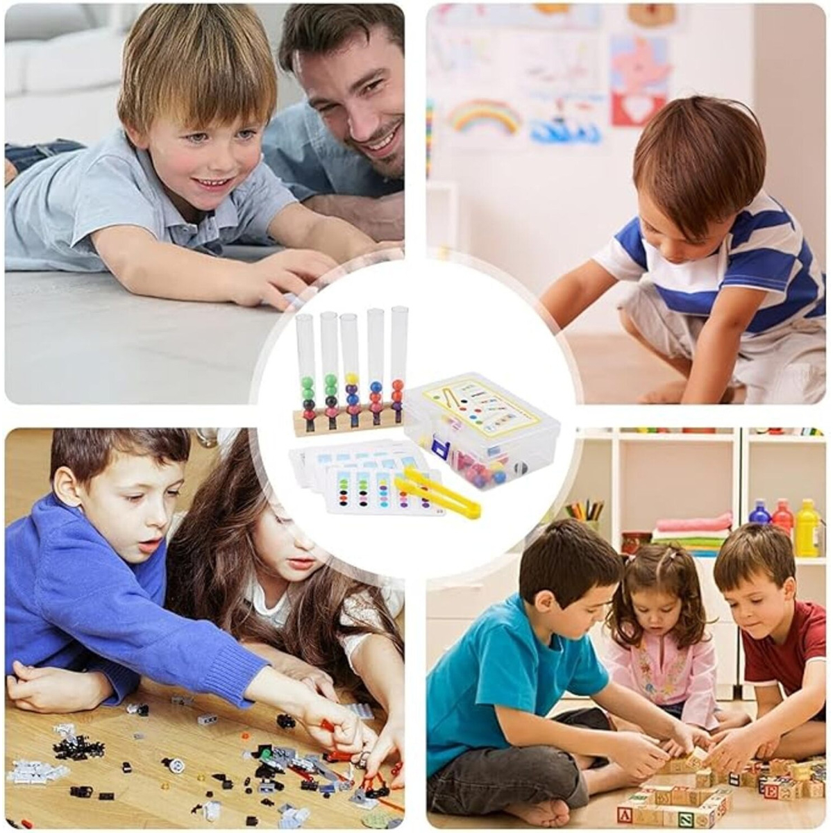 Juego Montessori De Motricidad Clasificacion Tubos De Ensayo - Imagen 4