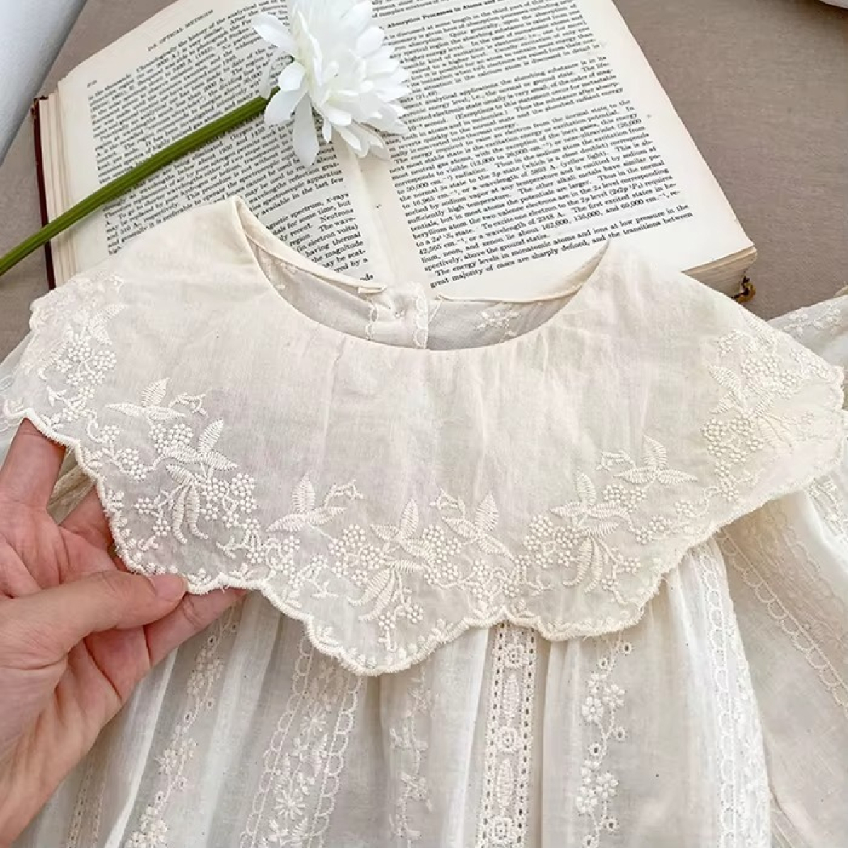 Vestido Primavera Para Bebe De Manga Larga De Broderie - Imagen 3