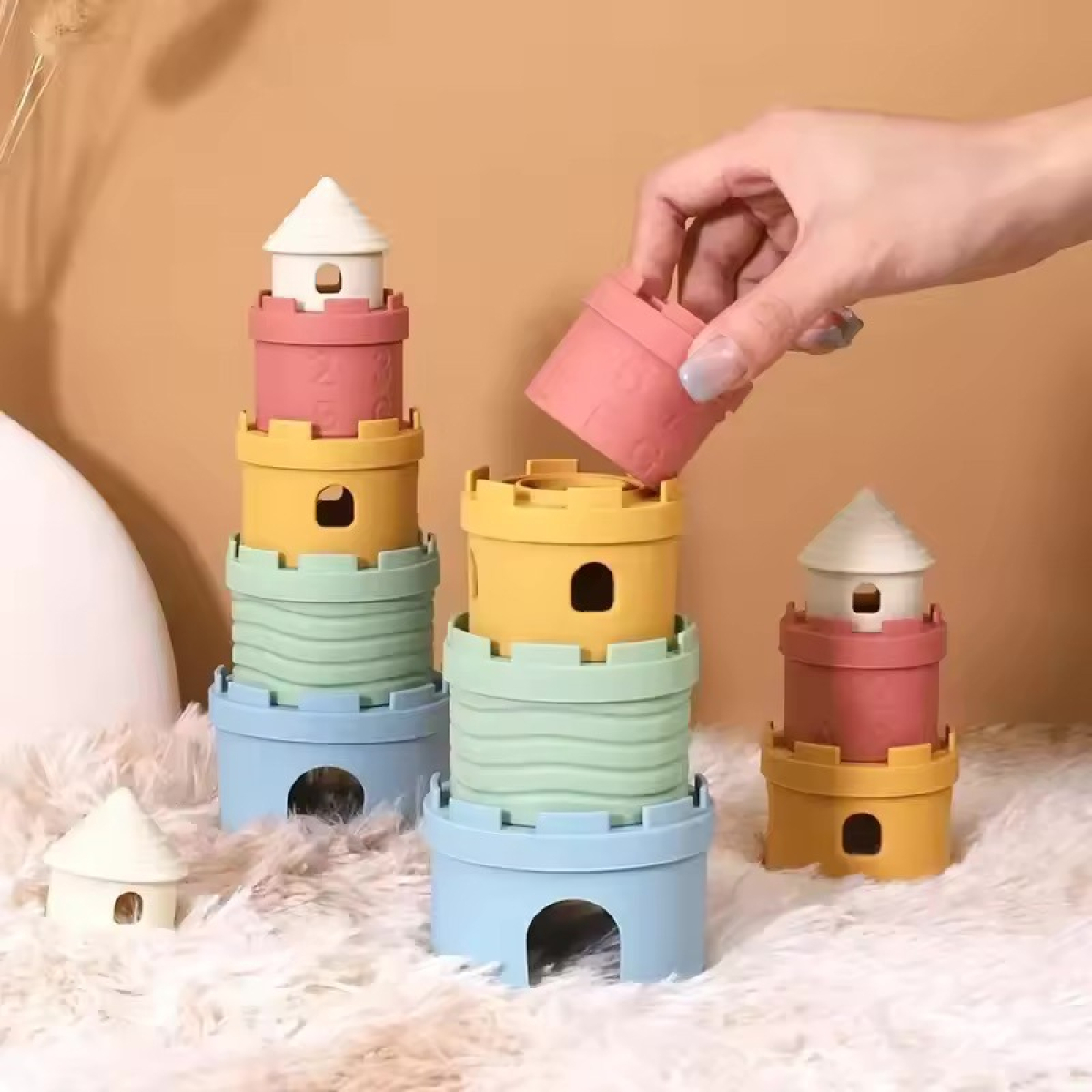 Juguete Juego Montessori Torre Apilable Para Bebes - Imagen 7