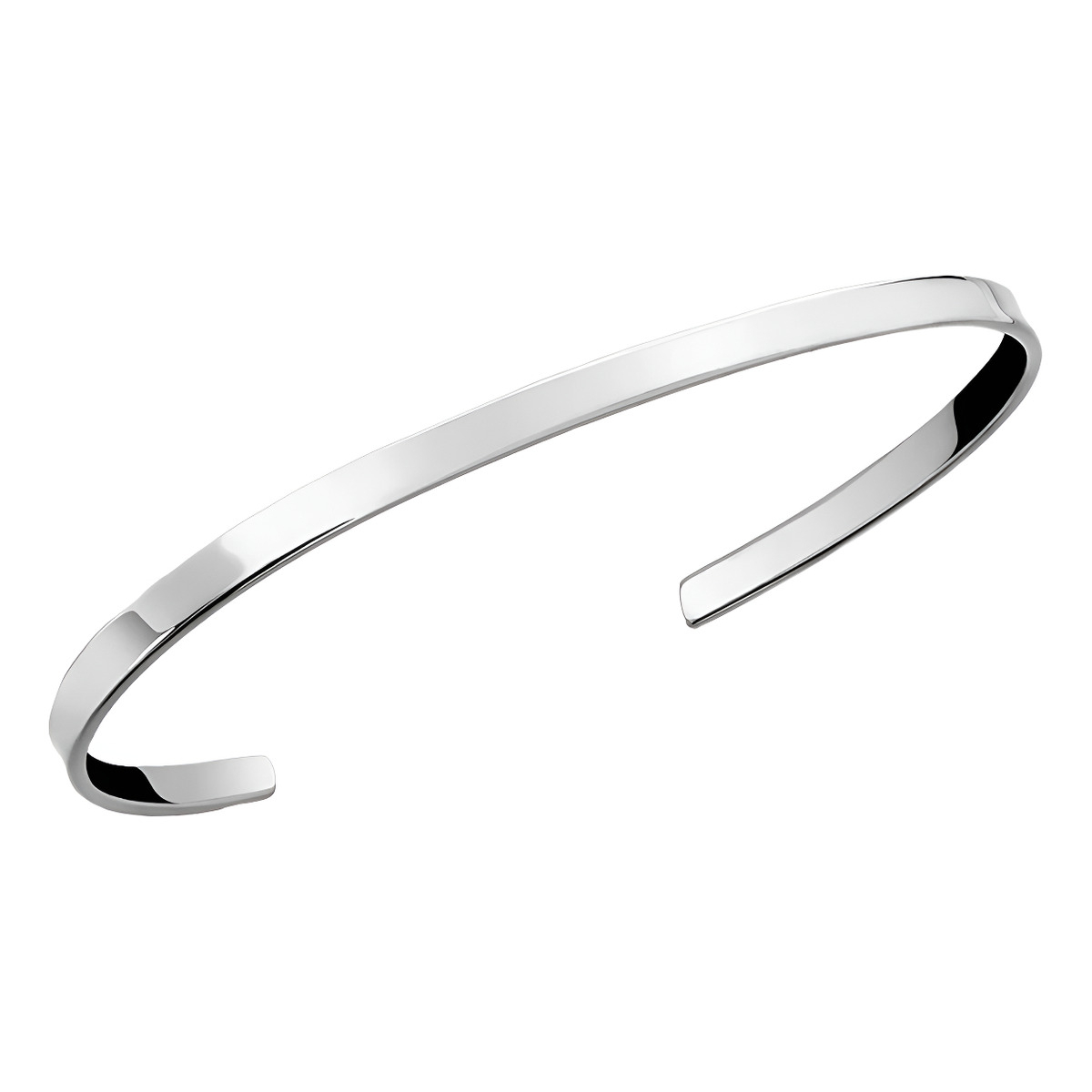 Pulsera Esclava Recta Fina Joyería Lisa Ligera Acero - Imagen 1