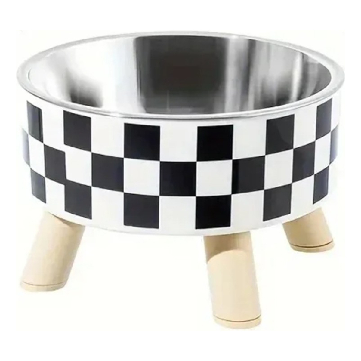 Plato Recipiente Para Mascotas Elevado De Acero Inoxidable - Imagen 1