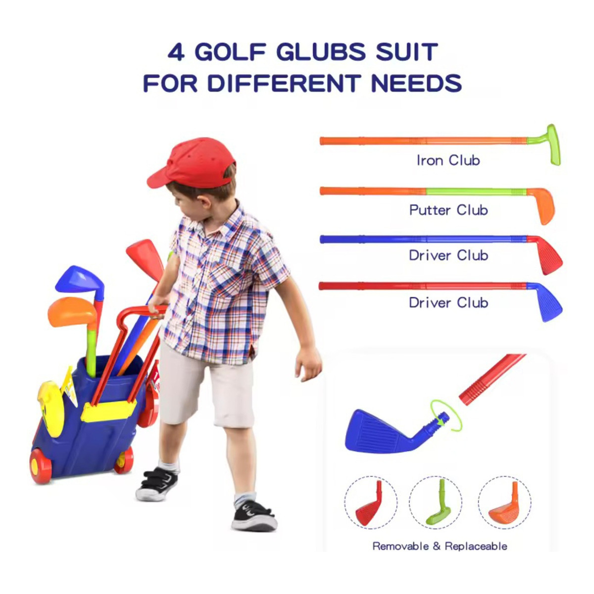 Set Juego Mini Golf Infantil Palos Pelotas Hoyos - Imagen 4