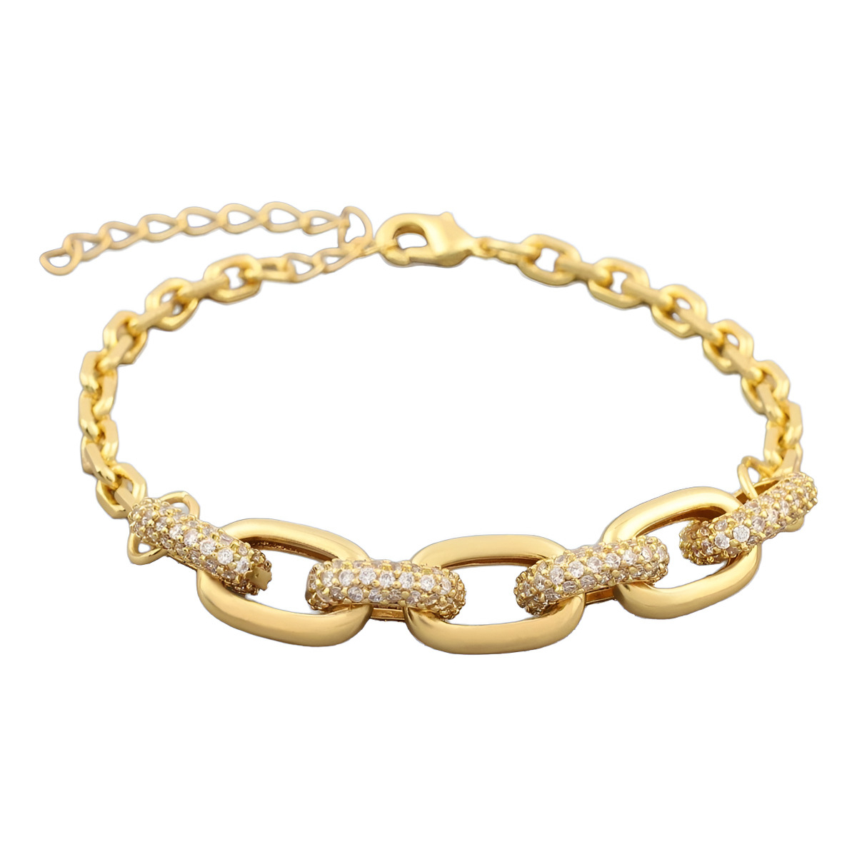 Pulsera De Cadena Gruesa Con Eslabones Enlace - Imagen 1