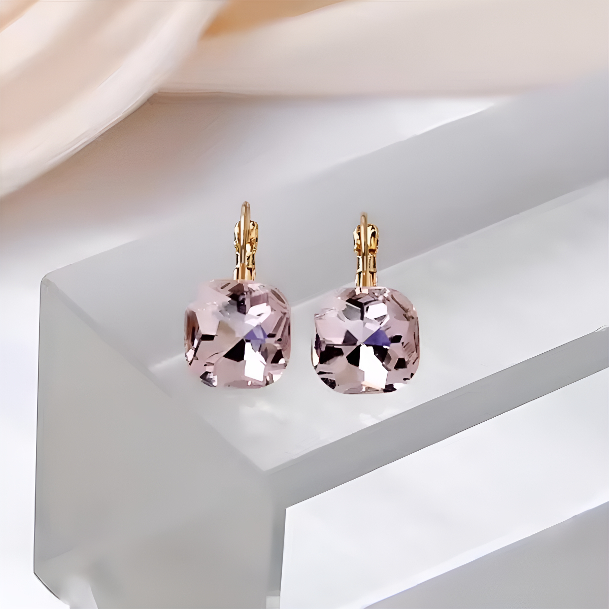Aretes Pendientes Tipo Gema Brillantes Pequeños Elegante - Imagen 10