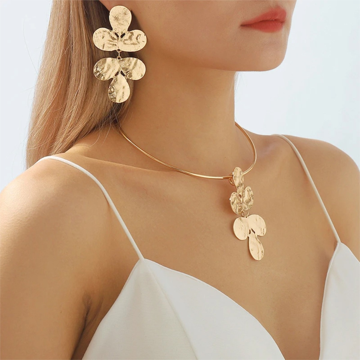 Gargantilla Collar De Treboles Flor Accesorio Elegante - Imagen 6