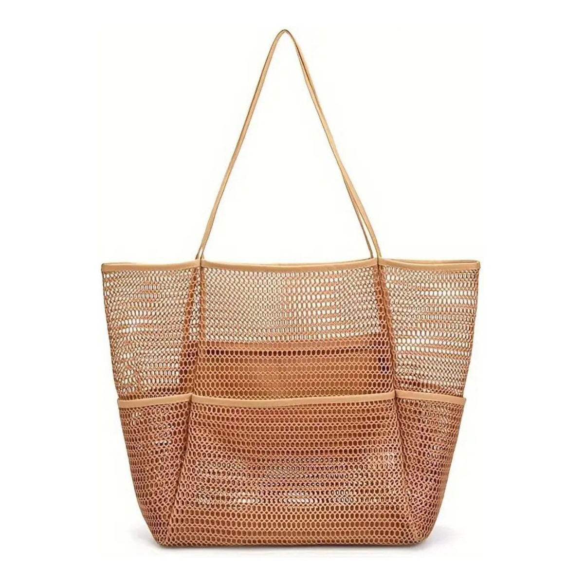 Bolso De Malla Para Playa Grande De Mano Con 5 Bolsillos - Imagen 19