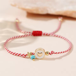 Pulsera Ajustable De Hilo Con Eslabon Corazón Individual - Imagen 2
