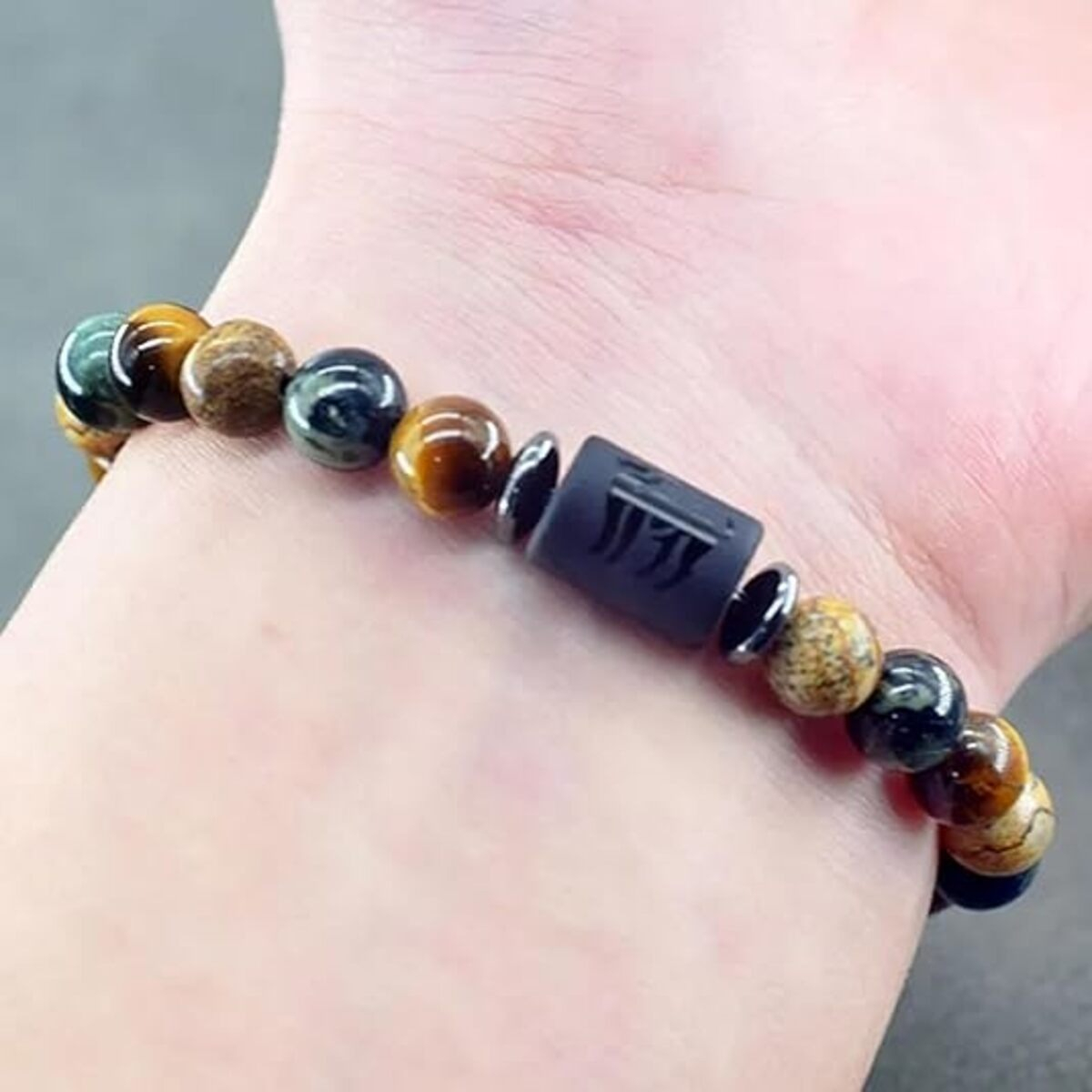 Pulsera De Piedras Naturales Signos Zodiacales Ojo De Tigre - Imagen 21