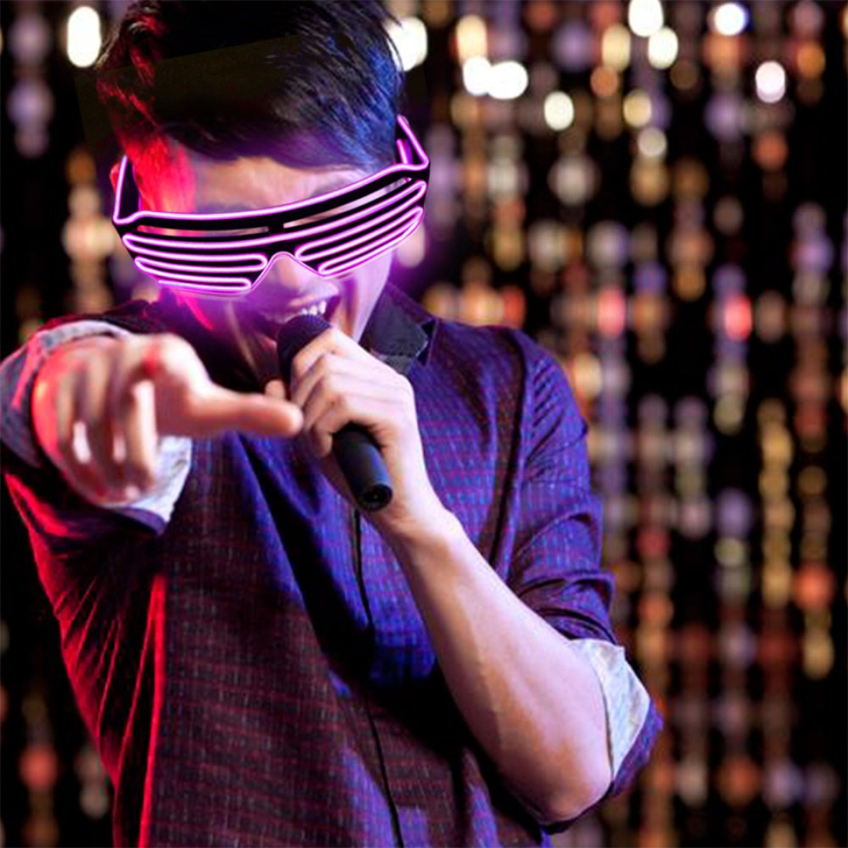 Lentes Led Neon Fiestas Electronica Rave Bodas A Pila - Imagen 8