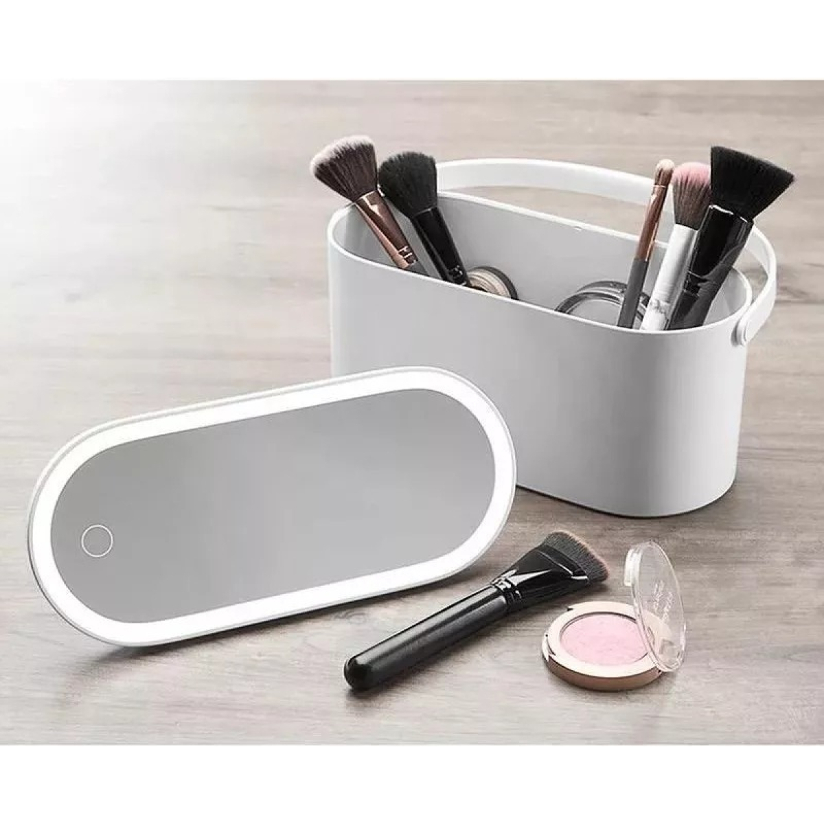 Caja Organizadora Estuche De Maquillaje Con Espejo - Imagen 3