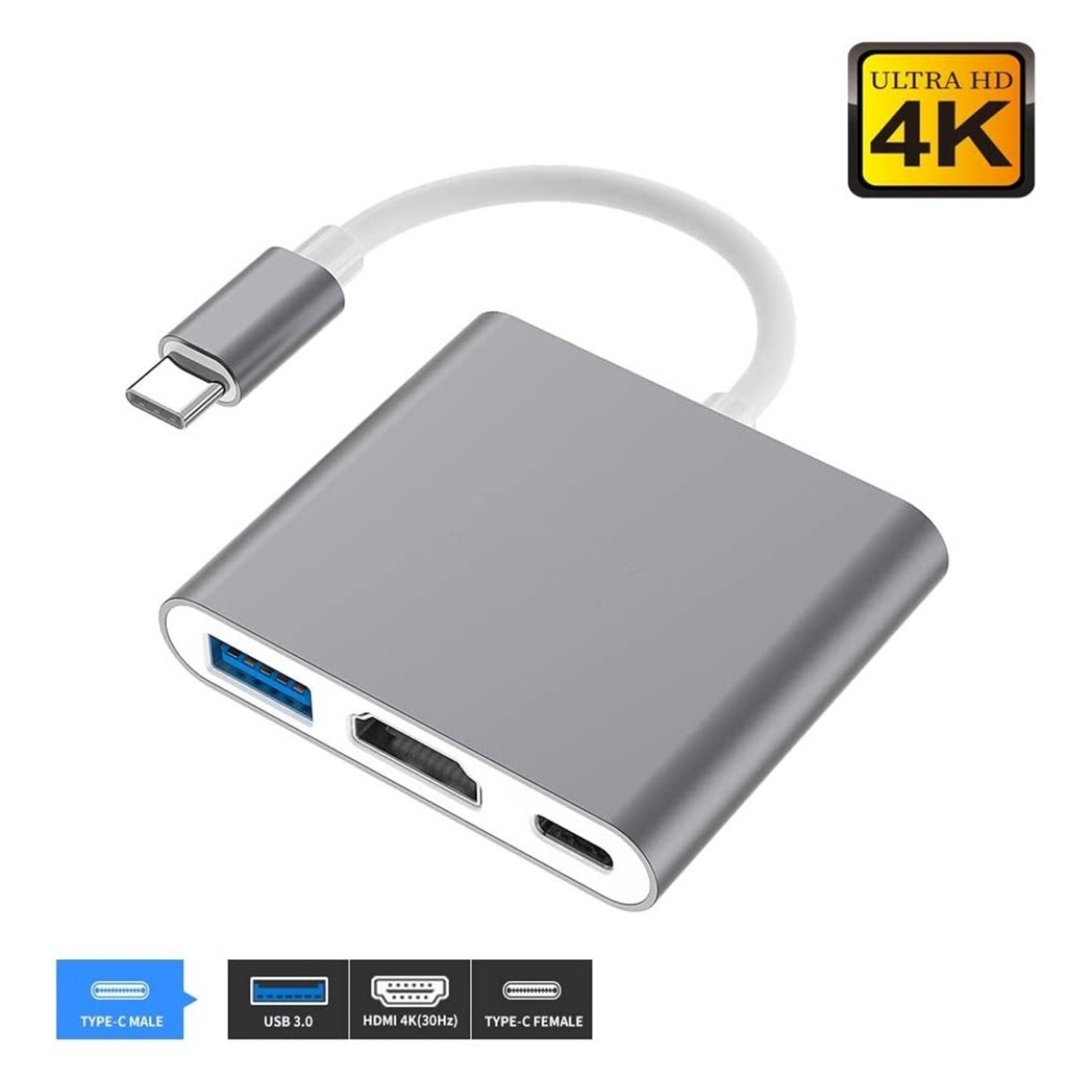 Adaptador Usb-c A Hdmi Usb 3.0 Tipo C 3.1 Mac Cable Usb C - Imagen 3