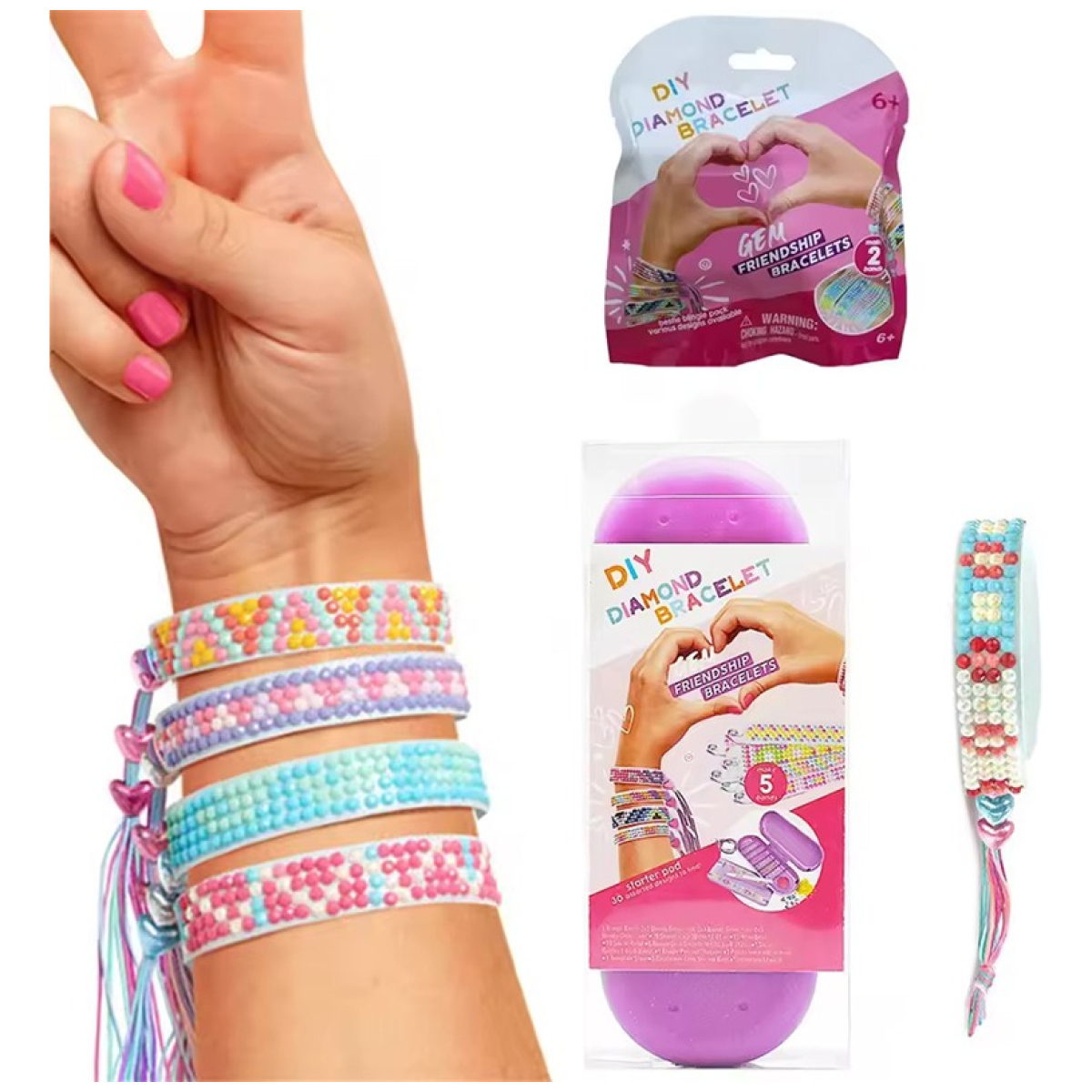 Kit Fabrica De Pulseras Con Puntos Completo Diy Para Niños - Imagen 4