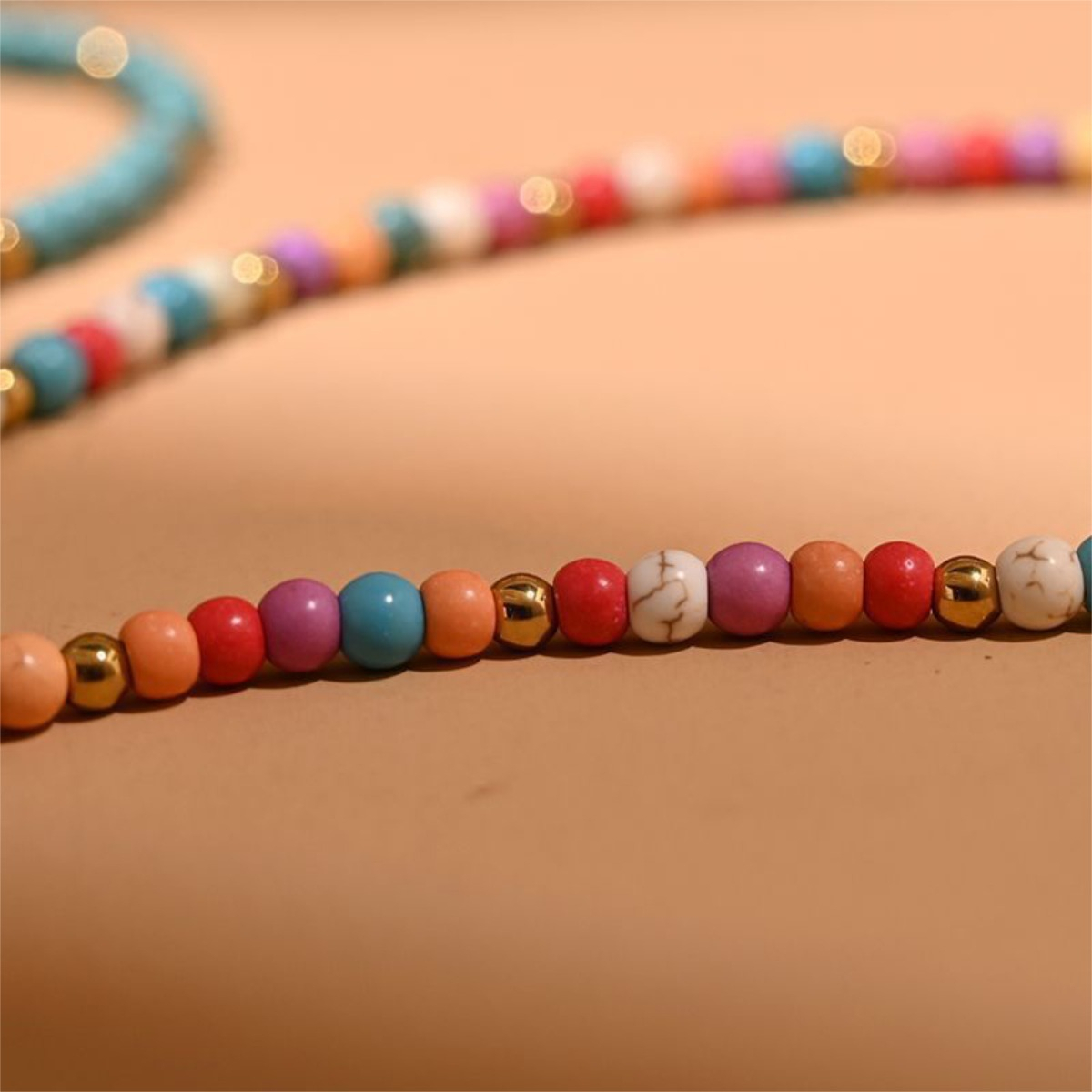 Collar Amuleto Ojo Turco Colorido Con Cuentas De Piedra - Imagen 11