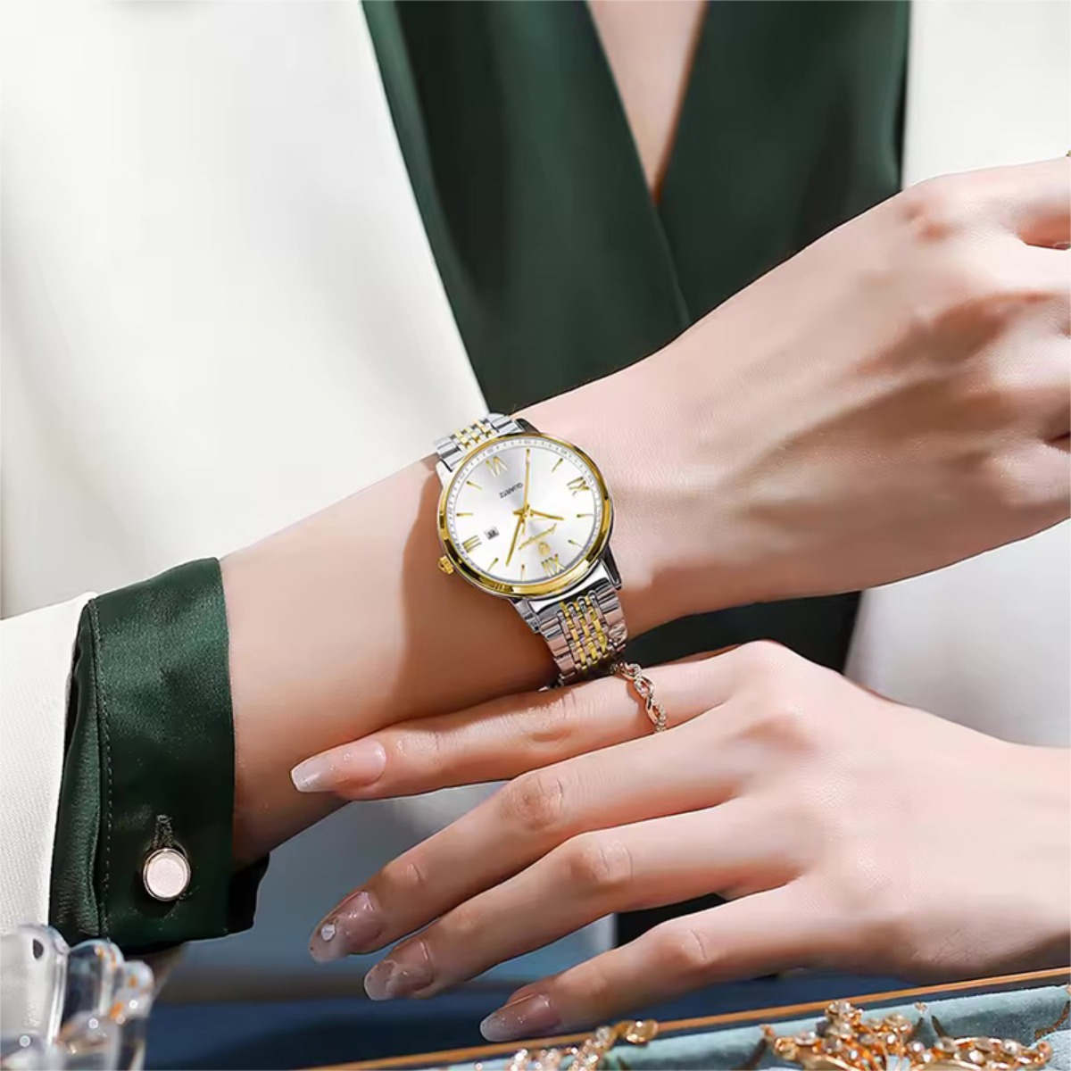 Reloj Ultrafino Con Numero Romanos De Acero Inoxidable - Imagen 8