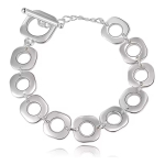 Pulsera Tipo Cadena En Plata 925 Diseño Cuadrado Elegante