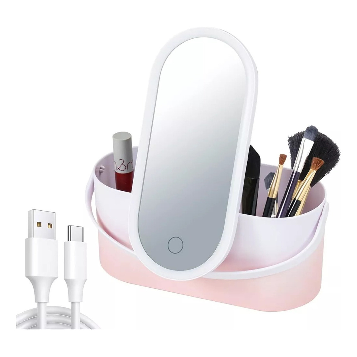 Caja Organizadora Estuche De Maquillaje Con Espejo - Imagen 2