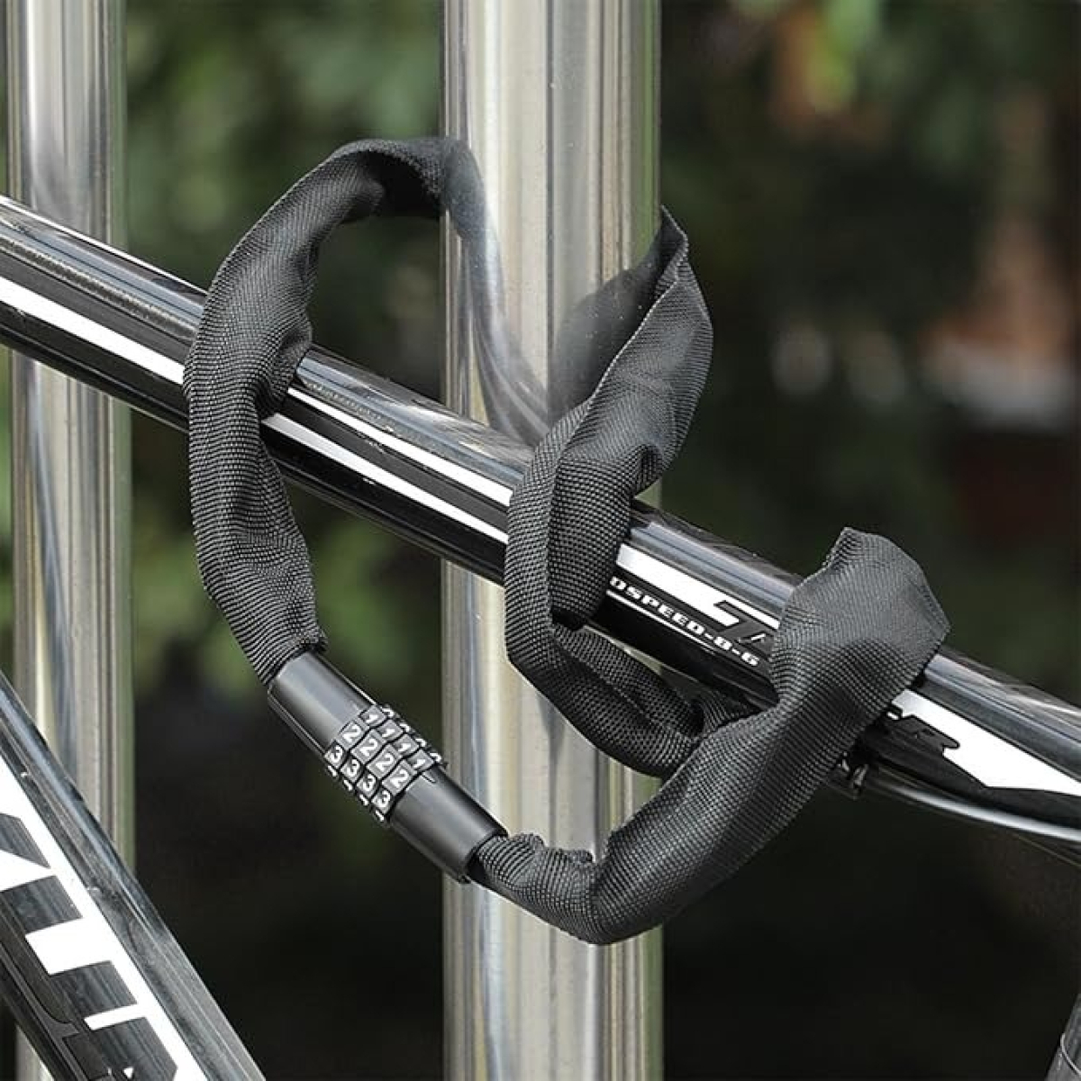 Candado Tranca Cadena Seguridad Combinacion Para Moto O Bici - Imagen 3