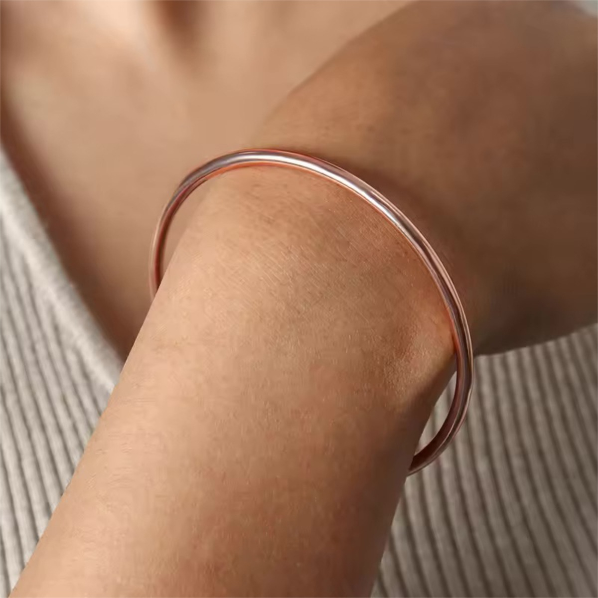Brazalete Pulsera Acero Inoxidable Minimalista Dama - Imagen 1