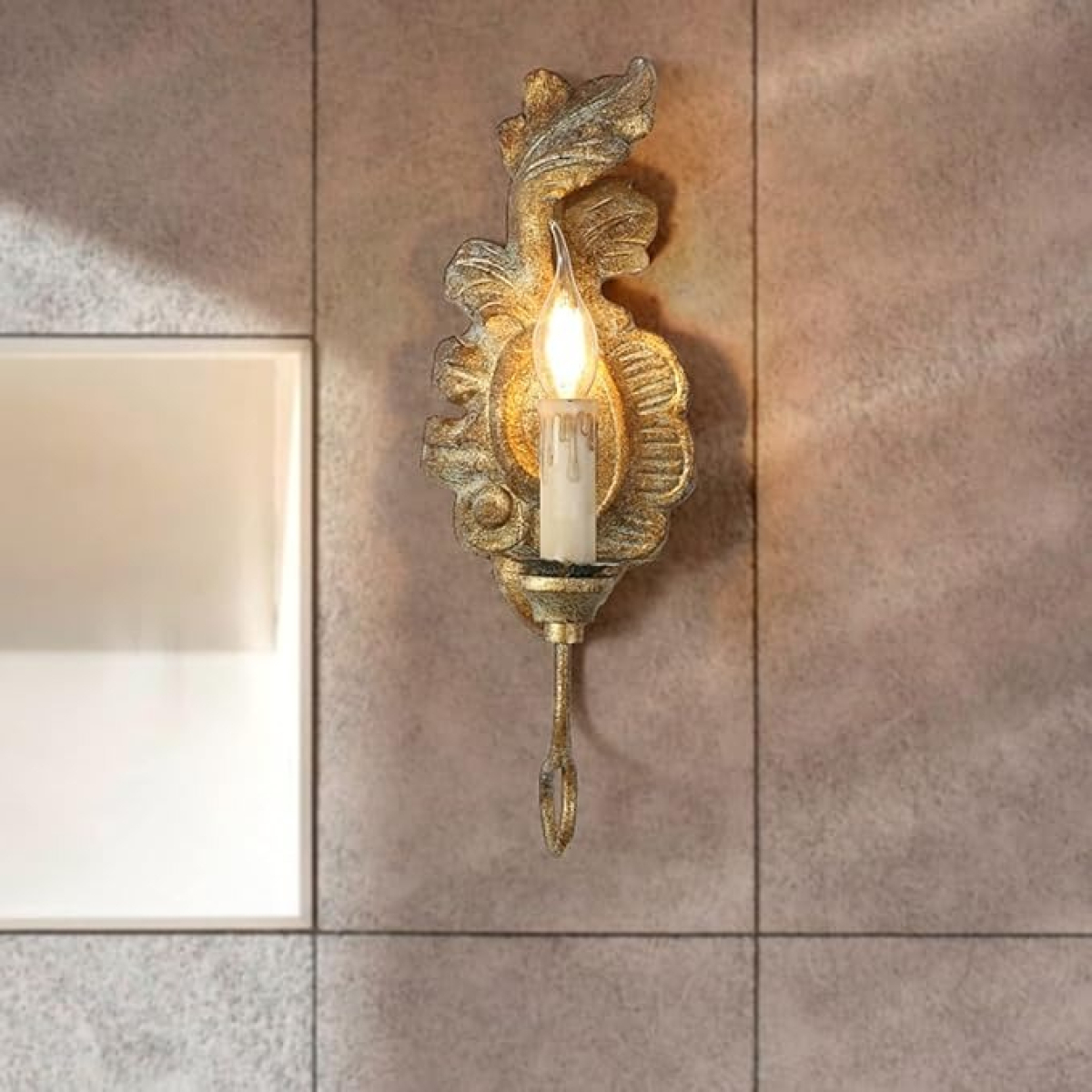 Aplique De Pared Estilo Vintage En Madera Tallada - Imagen 4