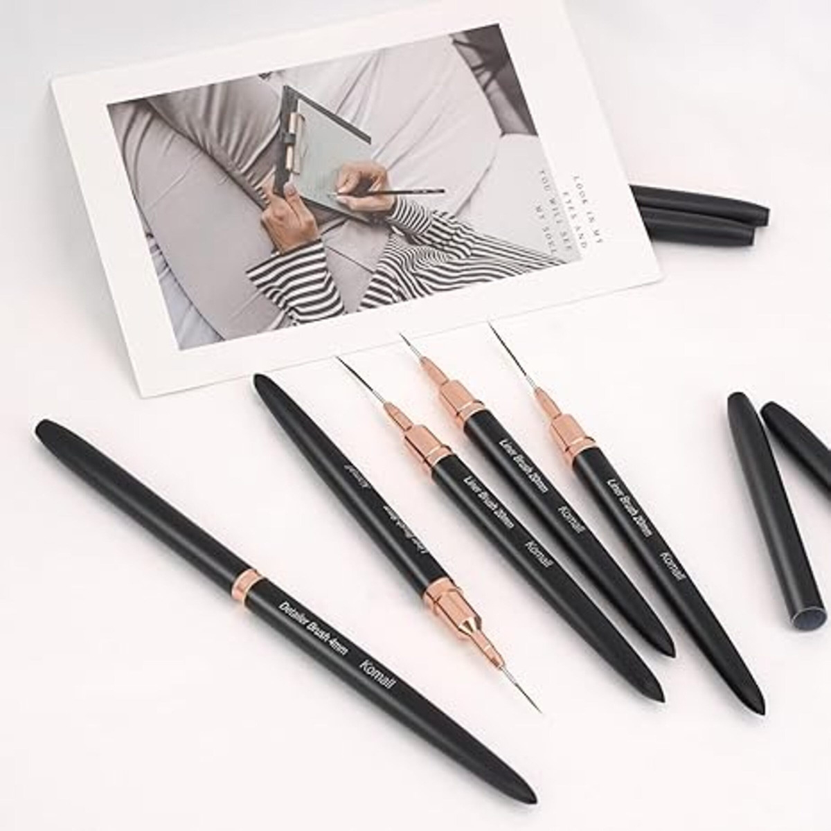 Set 5 Pinceles Liners Para Decoración De Uñas Profesionales - Imagen 7