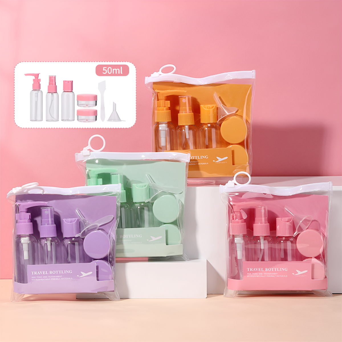 Kit Organizador Botellas Y Frascos Rellenables Para Viaje - Imagen 14