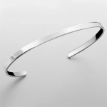 Pulsera Esclava Recta Fina Joyería Lisa Ligera Acero - Imagen 2